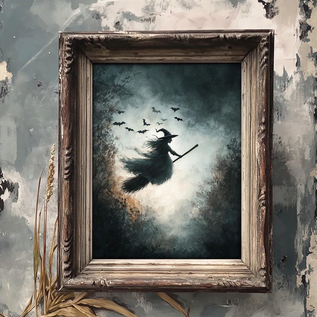 Witch in the Woods Print, Halloween Dark Academia, Witchy Farmhouse Decor, Vintage Poster, Witch ... | Etsy (US)