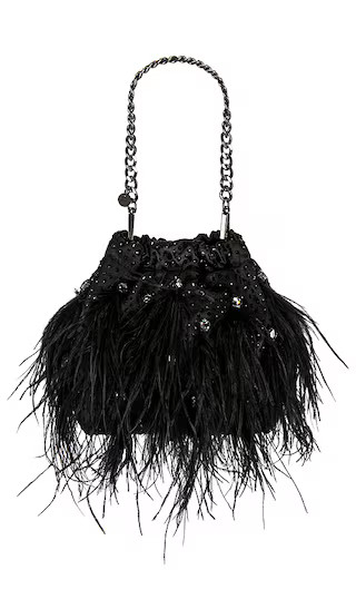 Livvy Feather Pouch in Black | Revolve Clothing (Global)