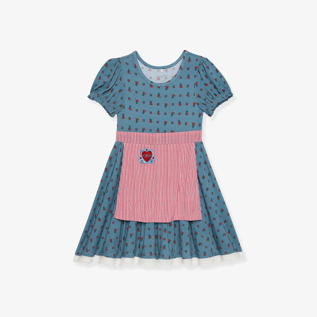 Blue Puff Sleeve American Girl® Kirsten Larson™ Twirl Dress | Posh Peanut® | Posh Peanut