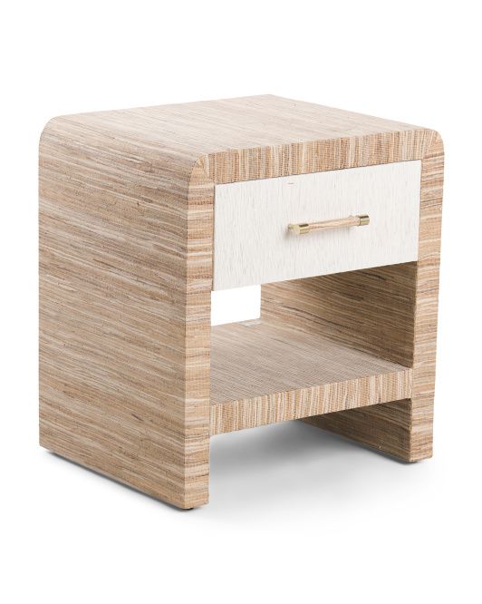 Two Tone Raffia Side Table | TJ Maxx