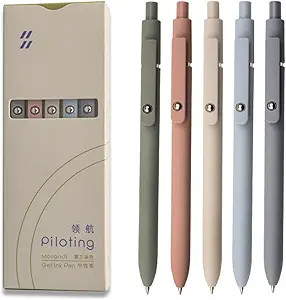 UIXJODO Gel Pens, 5 Pcs 0.5mm Japanese Black Ink Pens Fine Point Smooth Writing High-End Series f... | Amazon (US)