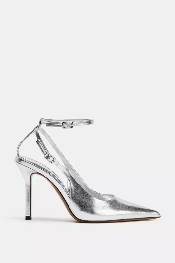 METALLIC EFFECT SLINGBACK SHOES | Zara US