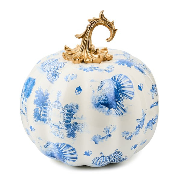 MacKenzie-Childs Royal Autumn Toile Pumpkin | MacKenzie-Childs