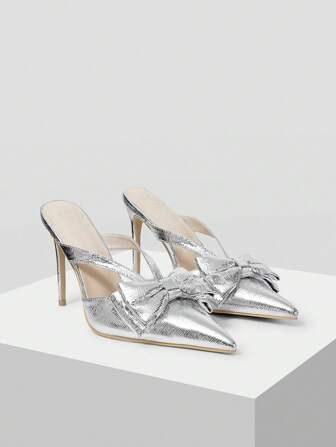 MOTF PREMIUM BOW DECOR POINT TOE HIGH-HEELED SHOES | SHEIN