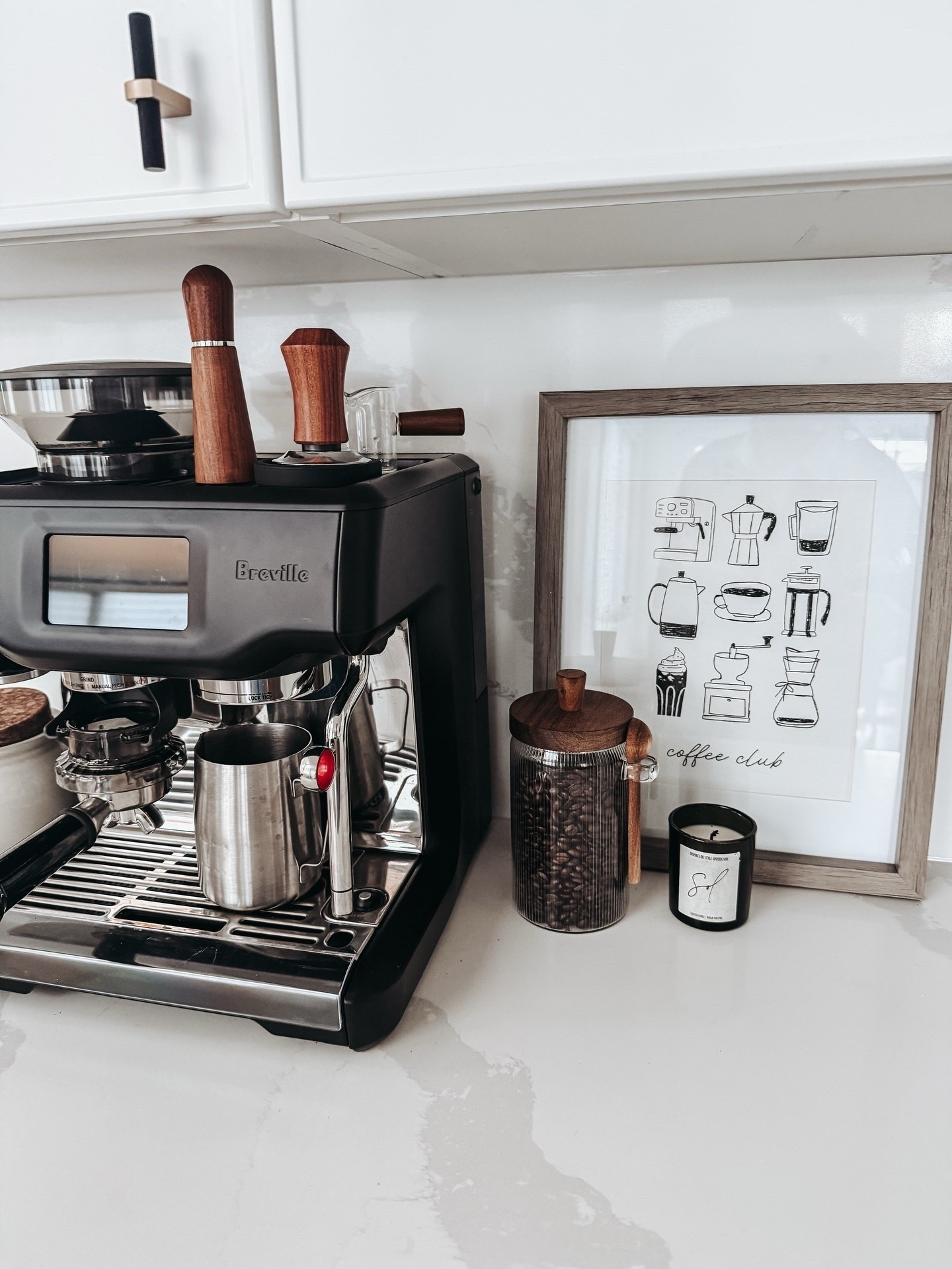 Coffee bar current situation ☕️ Printed this cute photo off canva for free! Happy Wednesday 🌞🫶🏻