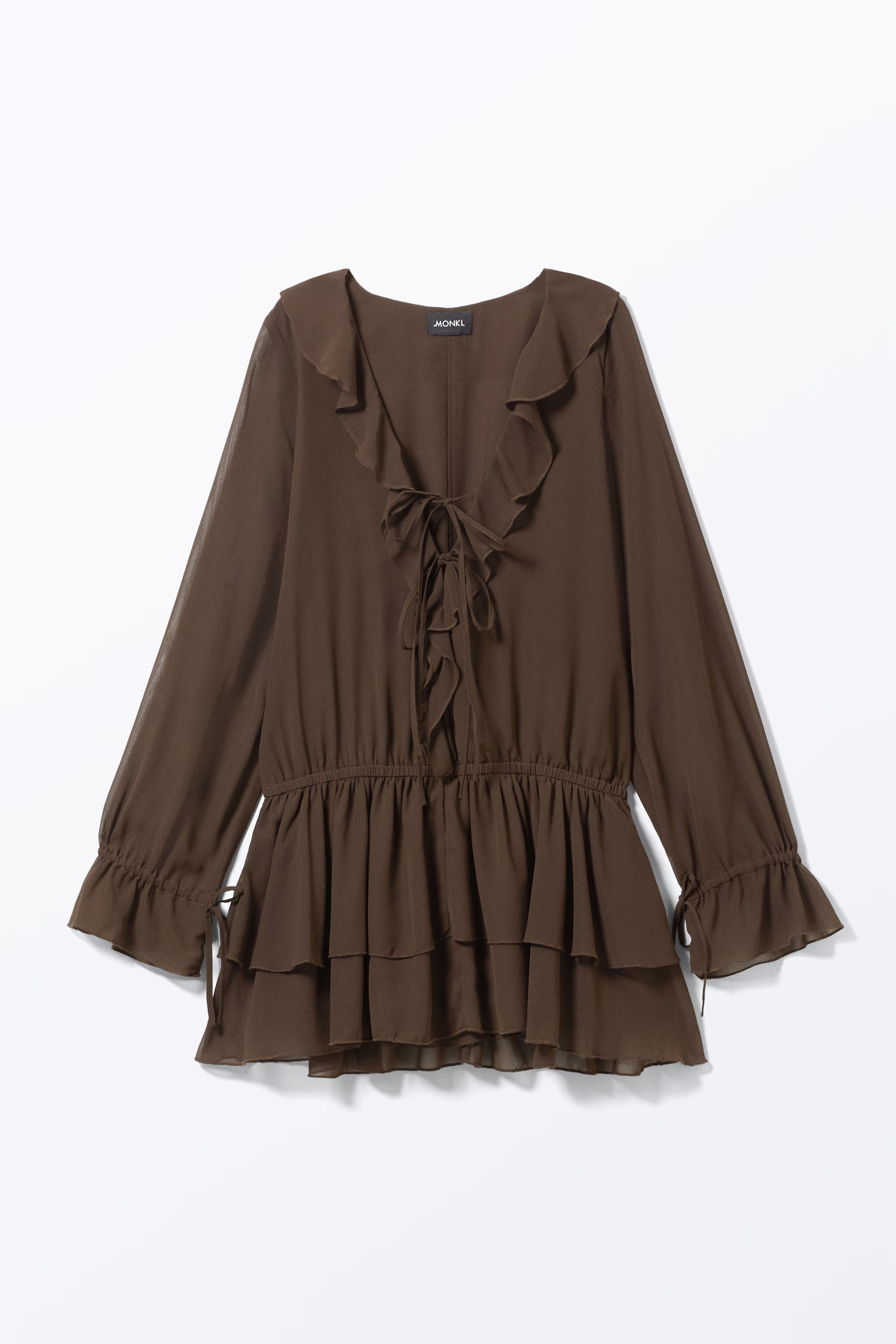 Robe courte col en V à volants | H&M (FR, IT, ES, PT, BE)