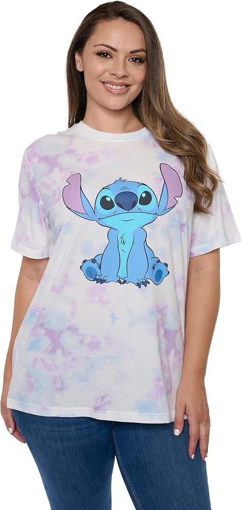 Disney Women's Stitch Tie-Dye T-Shirt, Official Lilo & Stitch Merchandise, Graphic Tee, Character... | Amazon (US)