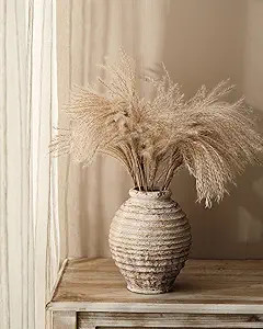 Ceramic Rustic Vase for Decor - 8.4Inch Farmhouse Vases - Decorative Vase for Home Decor, Boho, W... | Amazon (US)