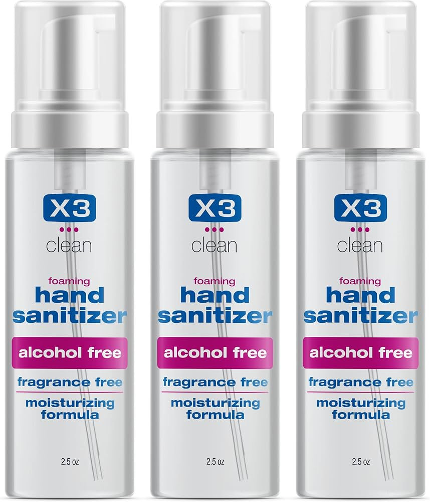 X3 Clean Foaming Hand Sanitizer, Alcohol Free and Fragrance Free, Kills 99.9% Germs, Moisturizing... | Amazon (US)