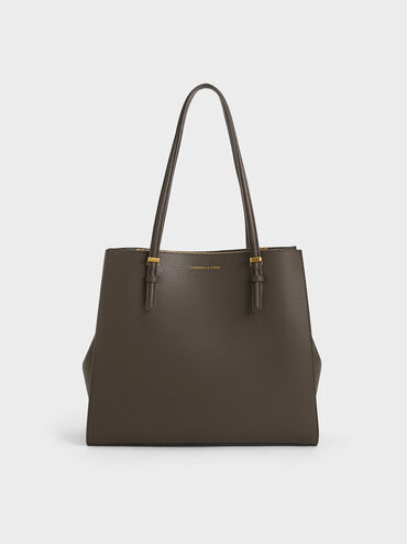 Sansa Tote Bag
    
         - Dark Moss | Charles & Keith UK