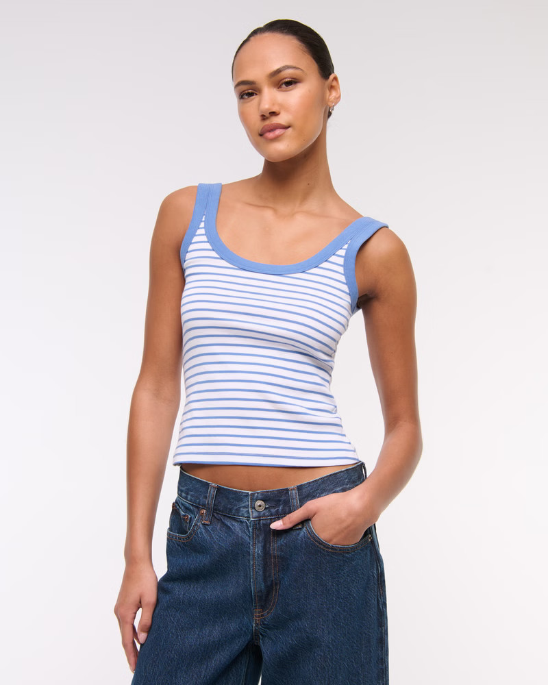 Vintage Rib Tuckable Scoopneck Tank | Abercrombie & Fitch (US)