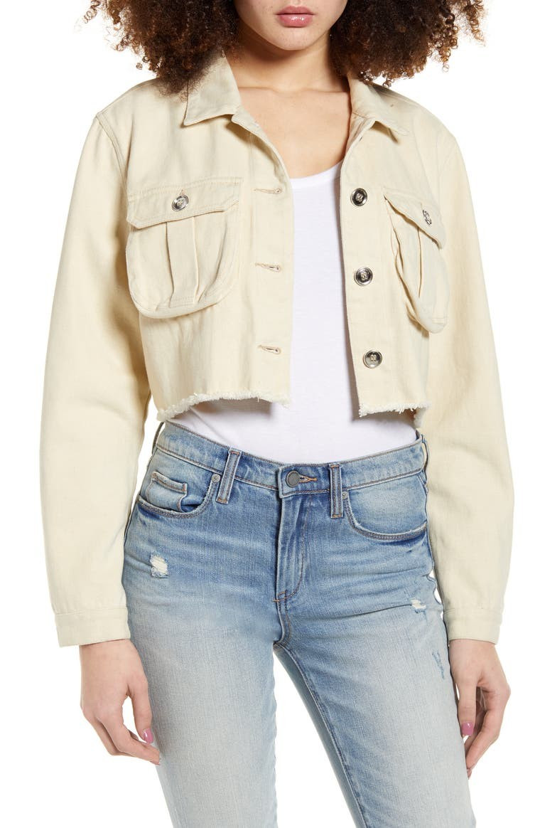 Cutoff Crop Denim Trucker Jacket | Nordstrom