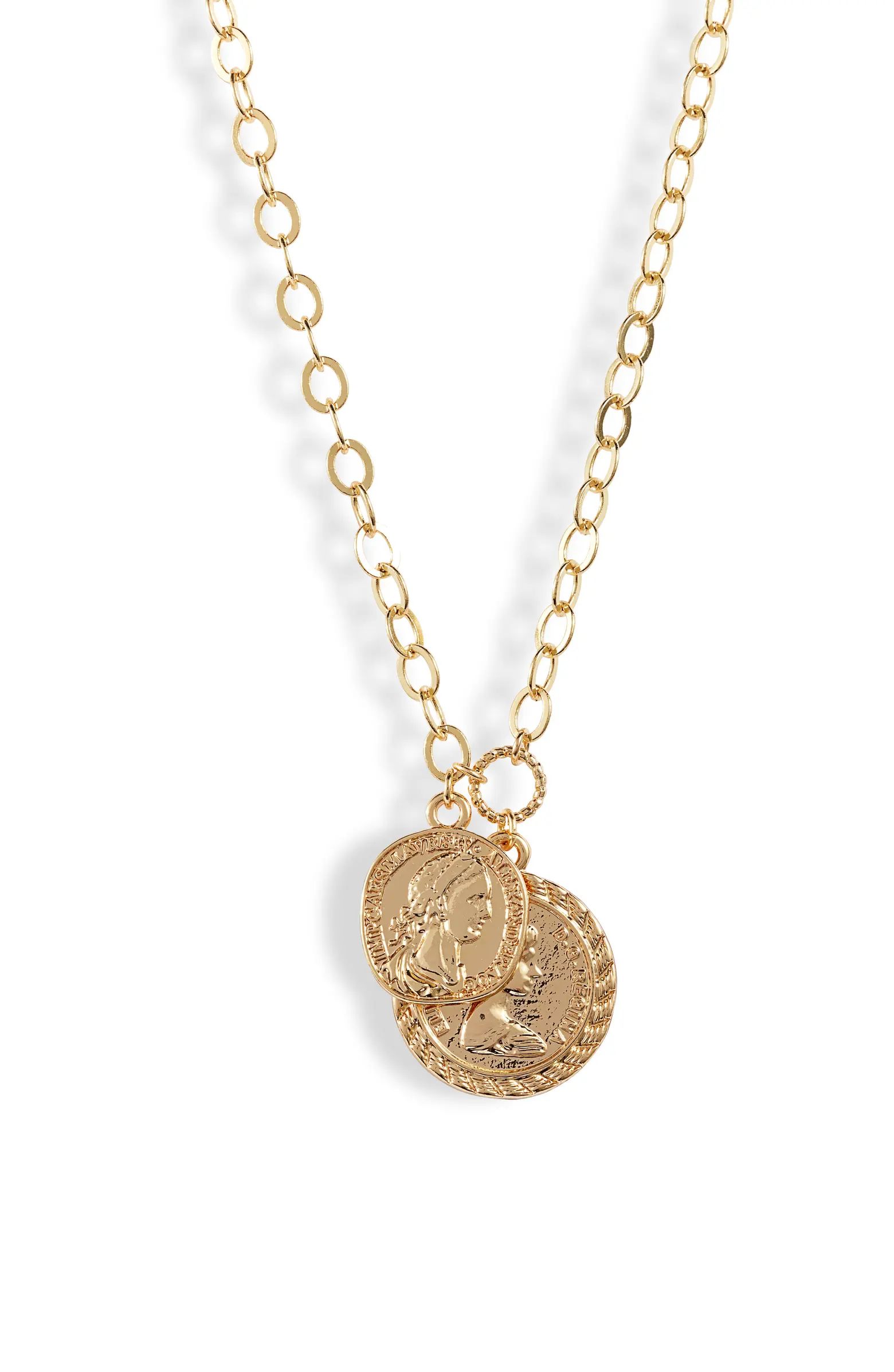 Double Coin Pendant Necklace | Nordstrom