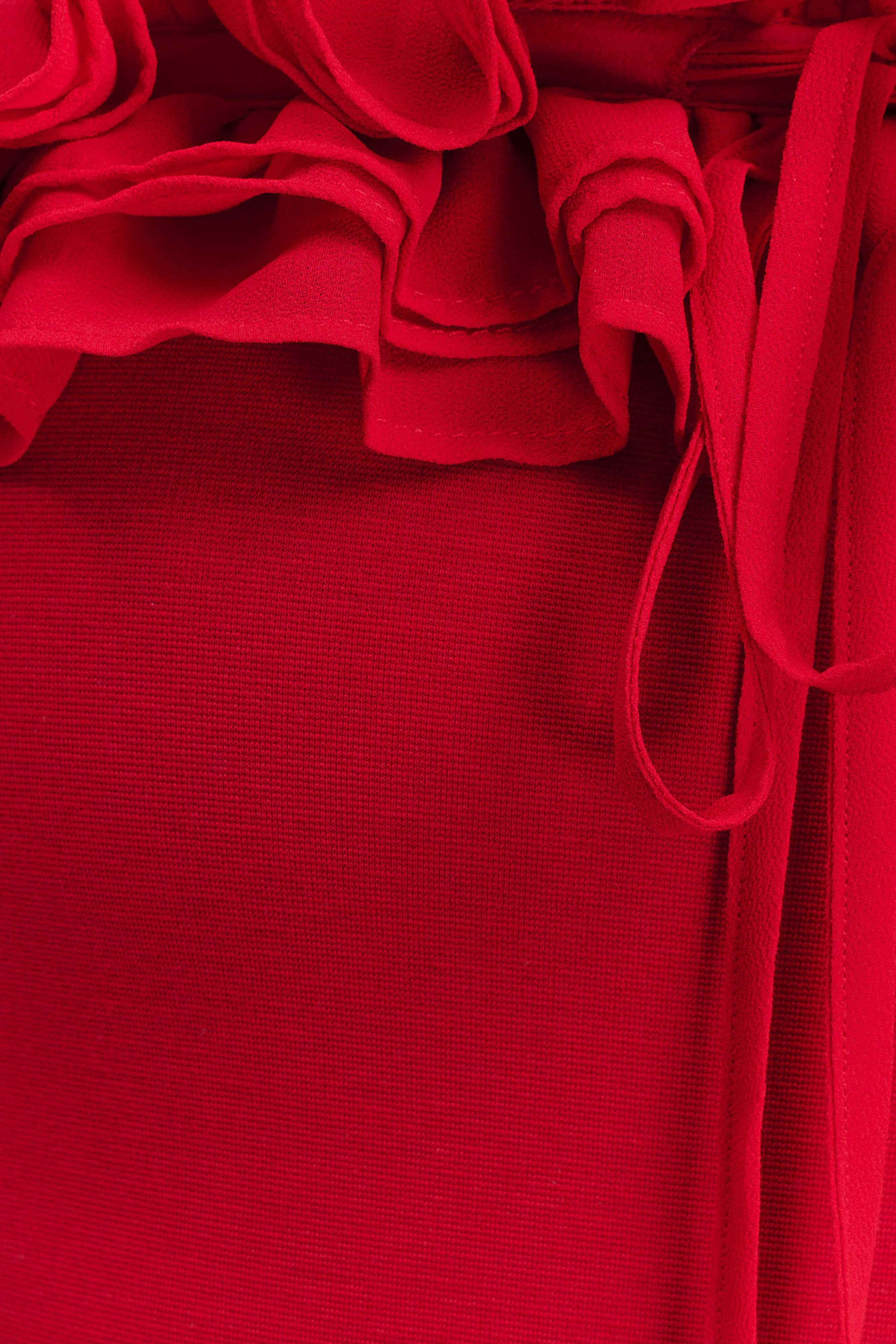 Nova Ruffle Off Shoulder Maxi Dress - Ruby | MESHKI US