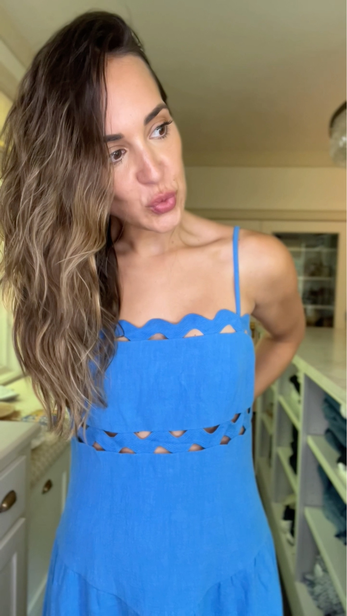 Love this royal blue dress - I sized up but I wish I would have ordered my usual size!