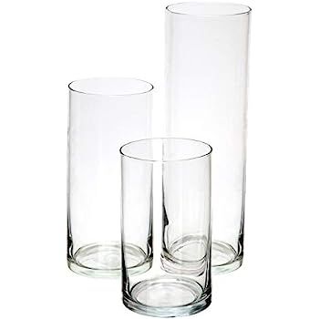 Royal Imports Glass Cylinder Vases Set of 3 Decorative Centerpieces for Home or Wedding | Amazon (US)