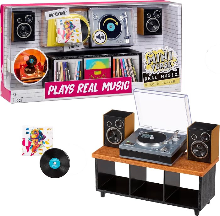 MGA's Miniverse Real Music Record Player Mini Collectibles, Mini Playable Record Player, Collecto... | Amazon (US)