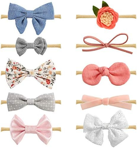Baby Girl Headbands and Bows, Newborn Infant Toddler Hair Accessories by MiiYoung | Amazon (US)