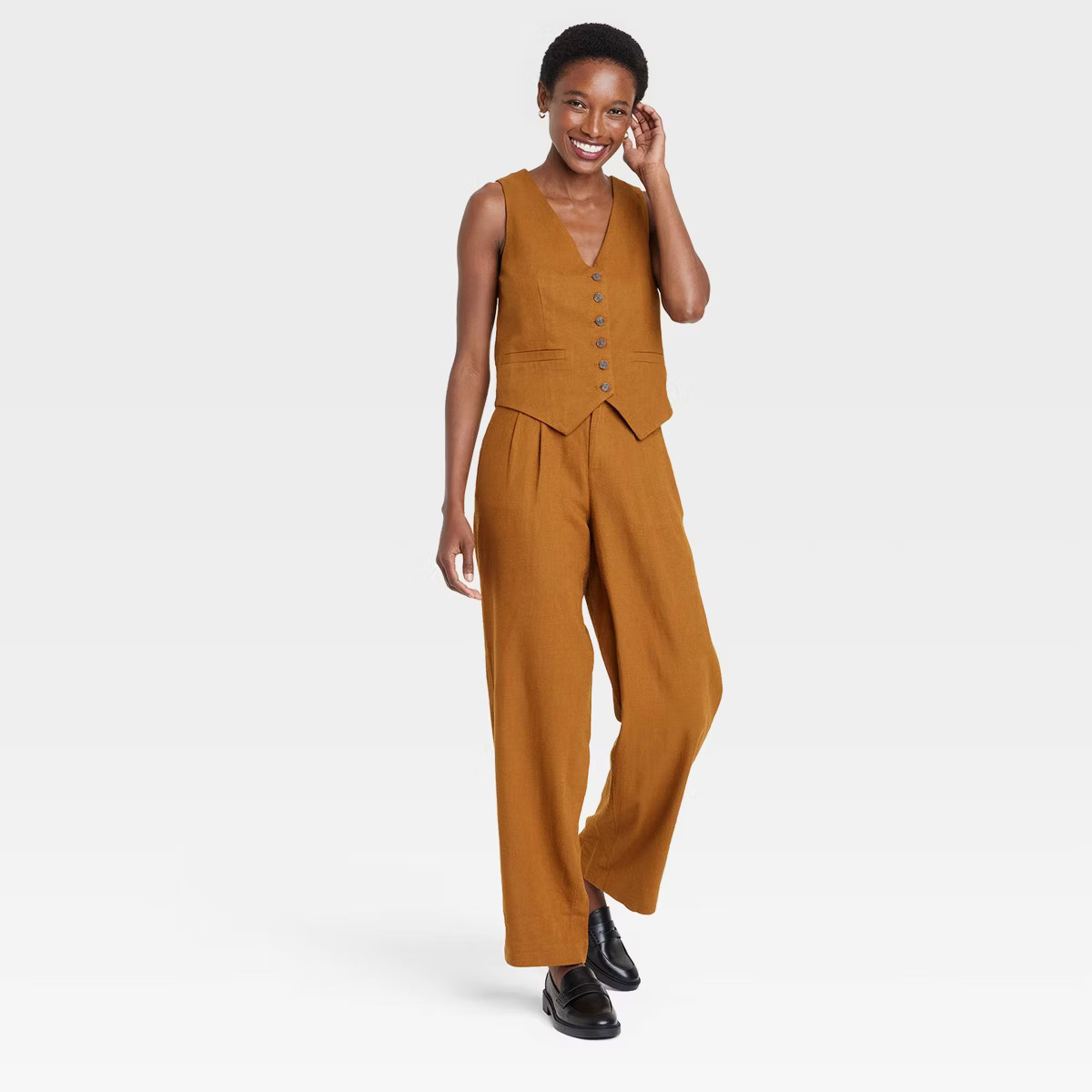 Women's Linen Tailored Suit Vest - A New Day™ | Target