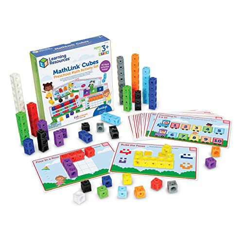 Learning Resources MathLink Cubes Preschool Math Activity Set - Classroom Must Haves, Teacher School Supplies, Toddler Montessori Toys,Building Blocks, Math Manipulatives, Homeschool Games | Amazon (US)