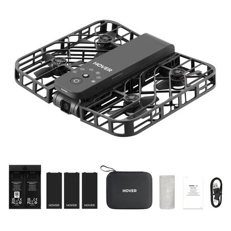 HOVERAir X1 Self Flying Camera Foldable Pocket Drone with Palm Takeoff Black (Exclusive Combo) | Walmart (US)