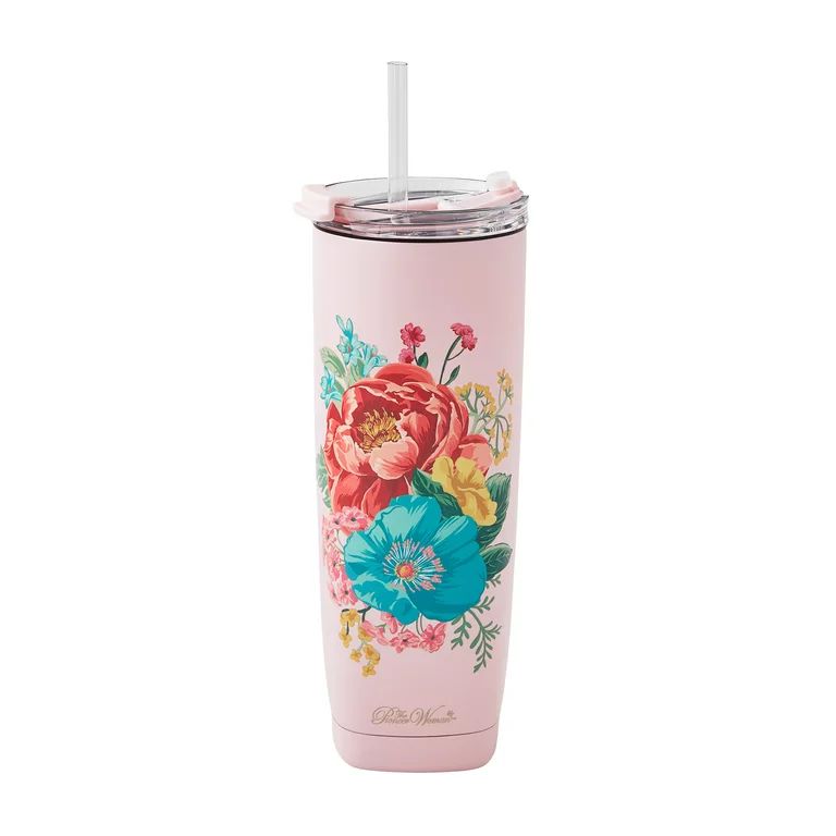 The Pioneer Woman Fancy Flourish Stainless Steel Tumbler, Pink | Walmart (US)