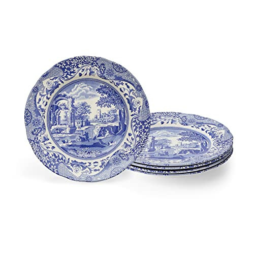 Spode Blue Italian Luncheon Plates | Set of 4 | 9-Inch | Made of Earthenware | Dinner, Salad, and Appetizer Plate | Serving Plate | Dishwasher Safe | Made in England | Amazon (US)