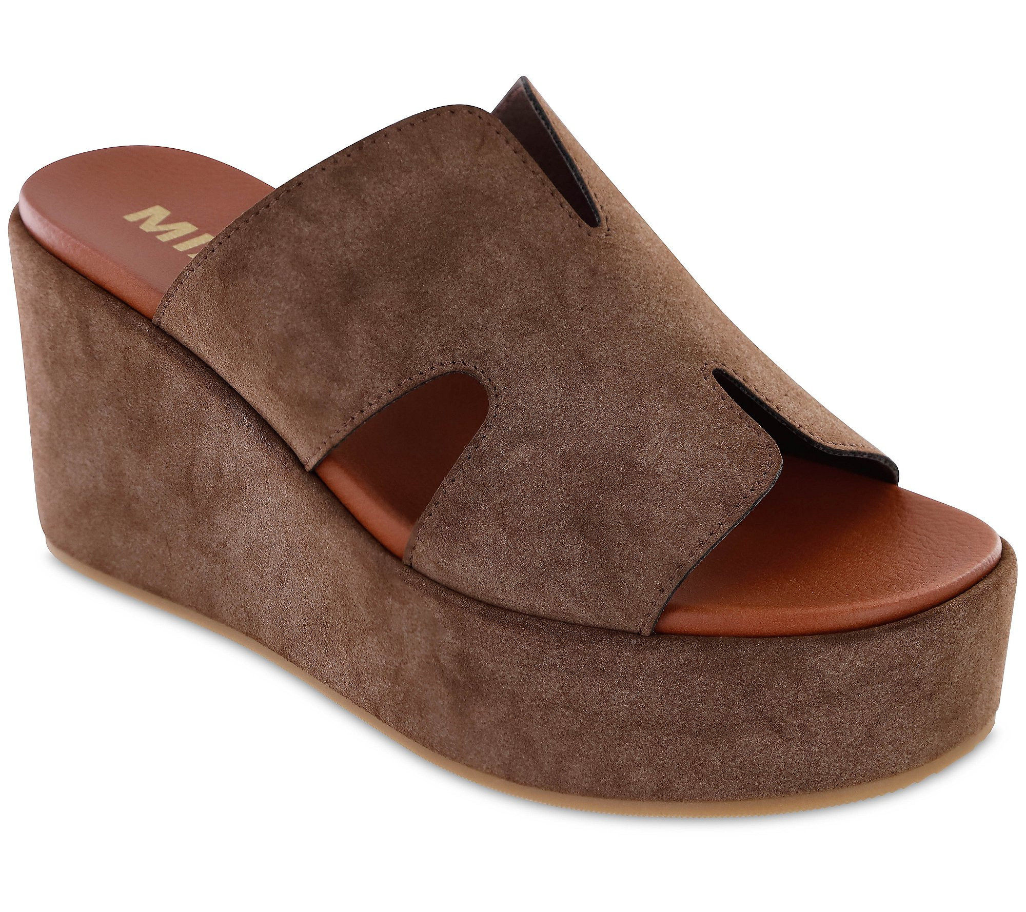 MIA Shoes Suede Platform Wedge Sandals - Reta | QVC