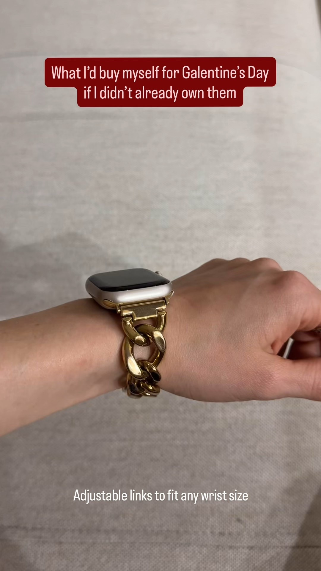 What to buy yourself for Valentine’s Day ❤️
Adjustable Apple Watch band 
Gold links go with any outfit and fit any sized writs, owned & loved for 2 years 


#LTKootd #LTKBeauty #LTKValentine