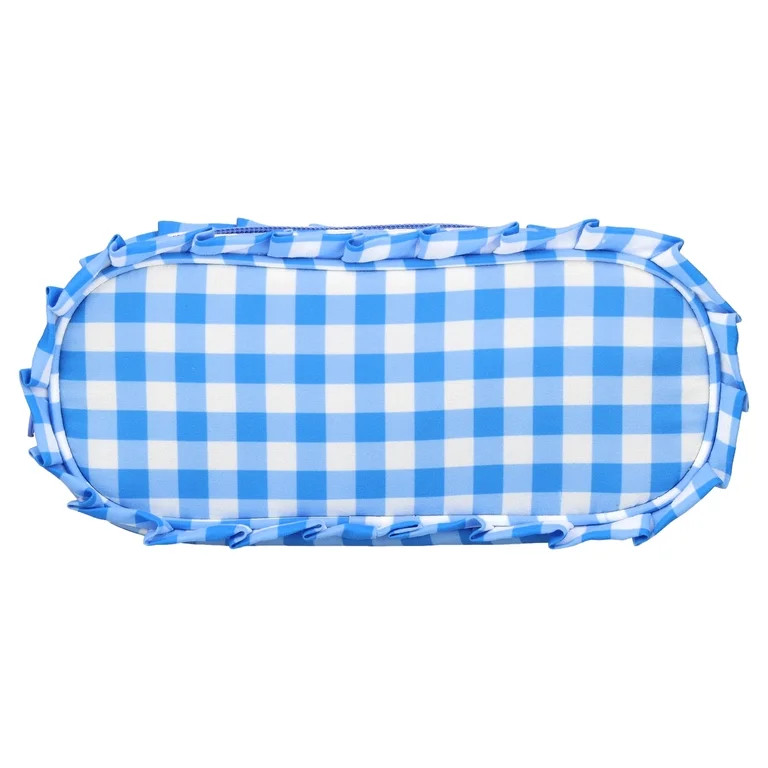 Pen+Gear Gingham Ruffle Pencil Pouch, Blue and White | Walmart (US)