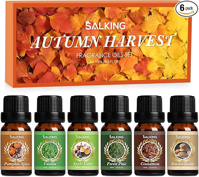 SALKING Autumn Fragrance Oils, Premium Fall Essential Oils for Diffuser, Scented Oils Gift Set fo... | Amazon (US)