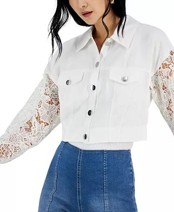 Women's Lace-Sleeve Jacket, Created for Macy's | Macys (US)