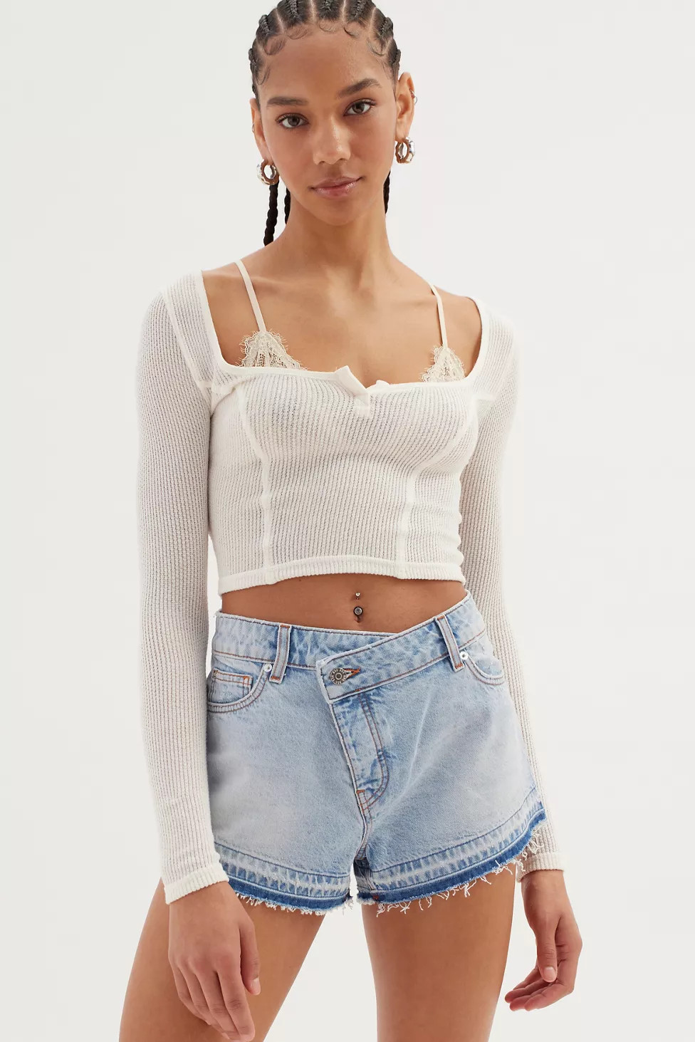 BDG Asymmetrical A-Line Cutoff Denim Short | Urban Outfitters (US and RoW)