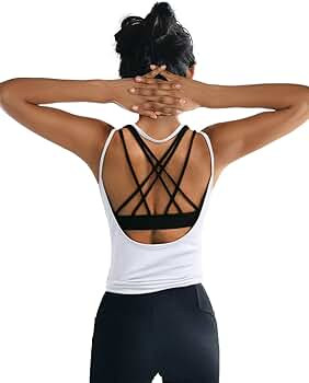OYANUS Womens Summer Workout Tops Sexy Backless Yoga Shirts Open Back Activewear Running Sports G... | Amazon (US)