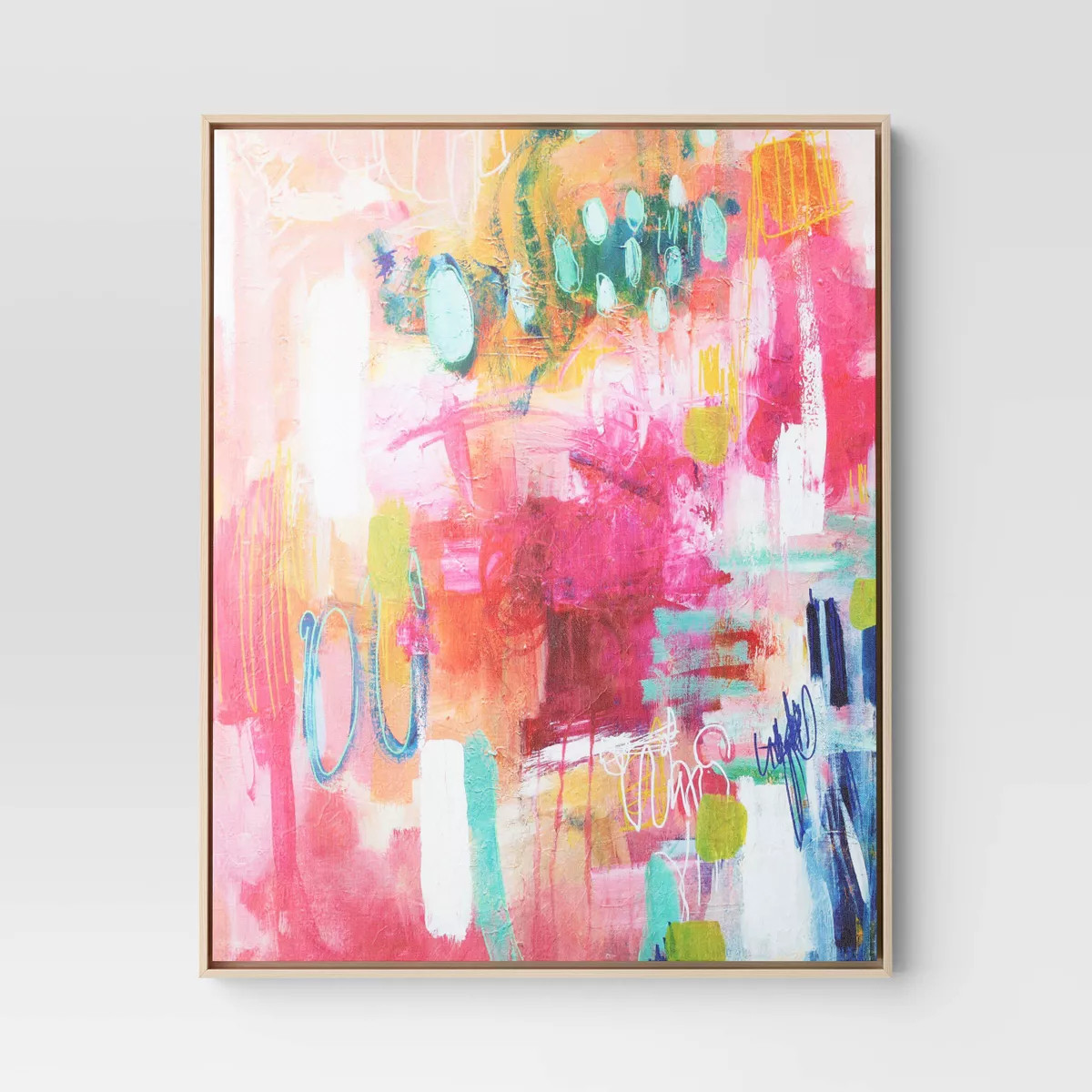 24" x 30" Colorful Collage by Amira Rahim Framed Wall Canvas - Threshold™: Modern Abstract Digi... | Target