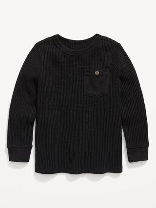 Unisex Thermal-Knit Long-Sleeve Pocket T-Shirt for Toddler | Old Navy (CA)