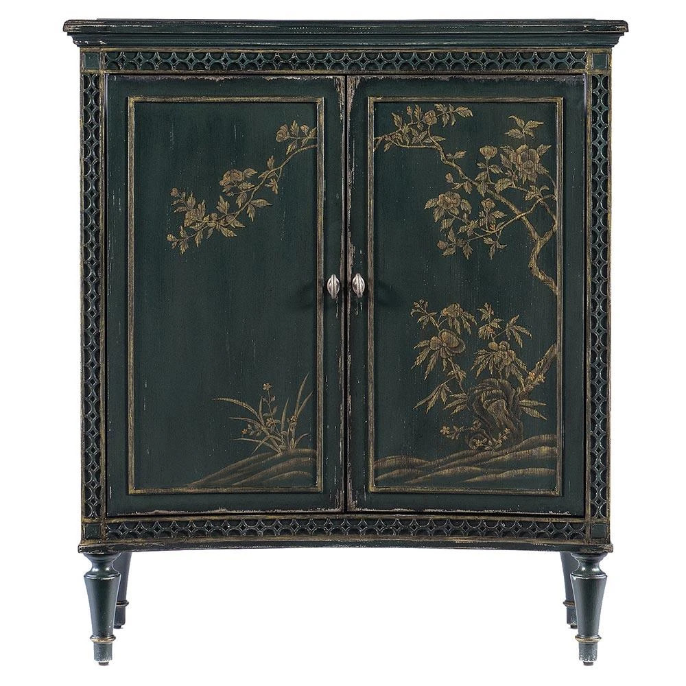 Clinton French Country Dark Green Maple Wood 2 Door Handpainted Sideboard | Kathy Kuo Home