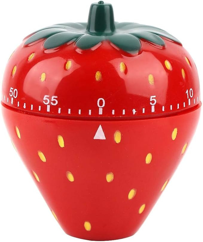 Mechanical Kitchen Timer Kitchen Reminder Alarm Clock Countdown Clock -Red Strawberry Shaped | Amazon (US)