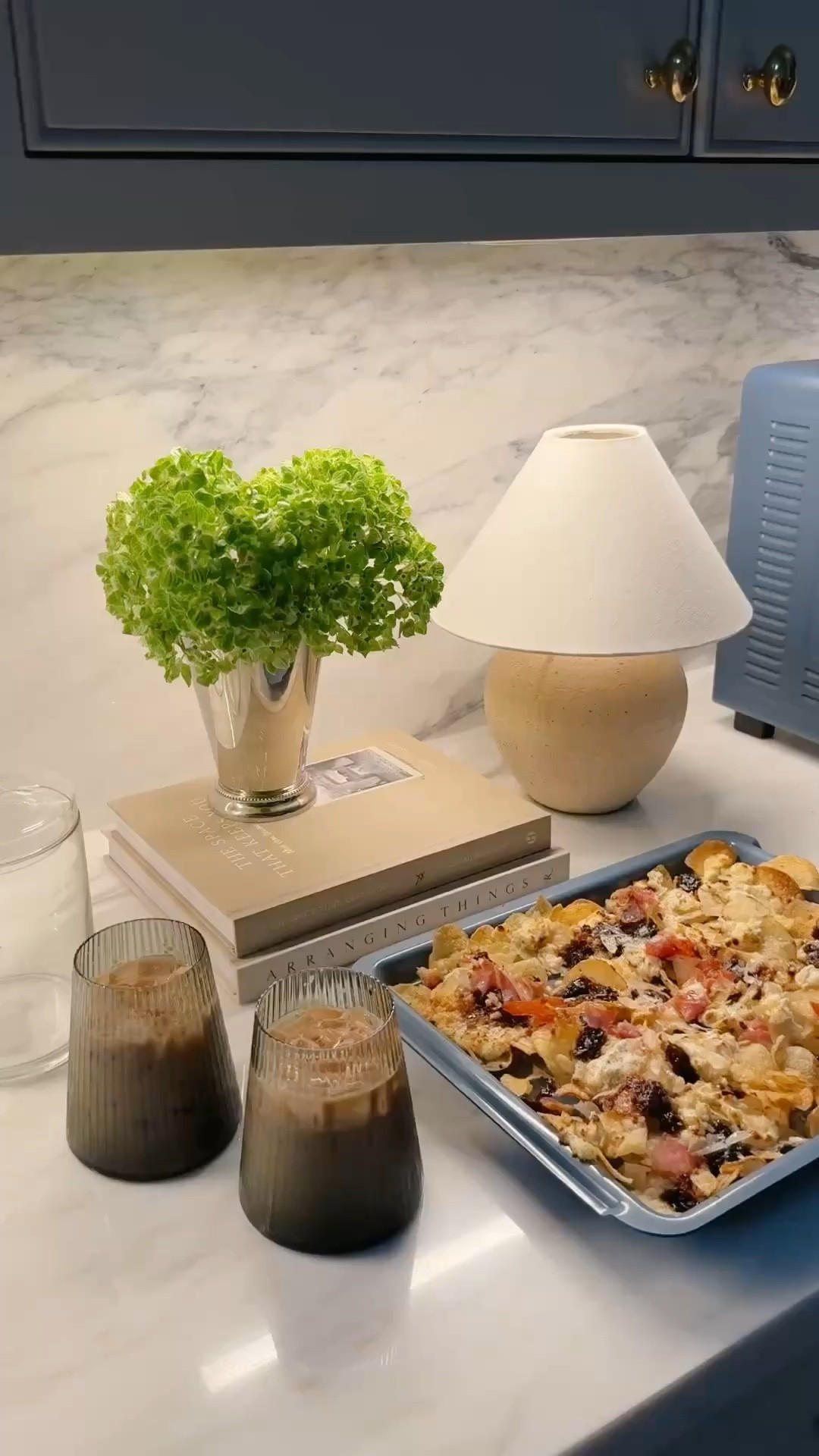 Our "nacho" sheet pan recipe! 

On a sheet pan add:
1) Bag Potato Chips 
2) 1/2 Cup Shredded parmesan 
3) 1/2-1 of a Boursin cheese 
4) 6-10 pieces of prosciutto 
5) 10-15 small areas of fig spread or real fig

Air Fry at 350 for 5-8 minutes 

Drizzle Honey and Balsamic on top 