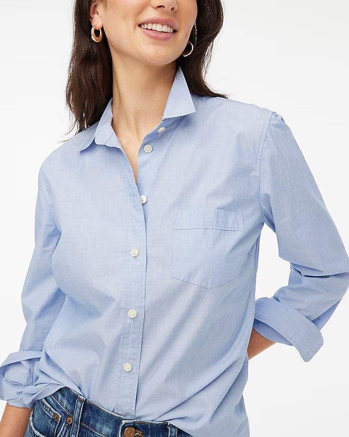 Signature-fit button-up shirt in end-on-end cotton | J.Crew Factory