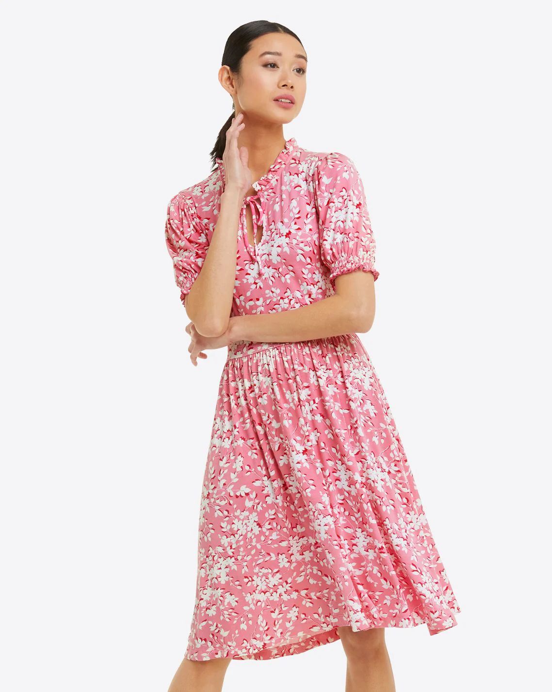 Nanci Knit Dress in Pink Shadow Floral | Draper James (US)