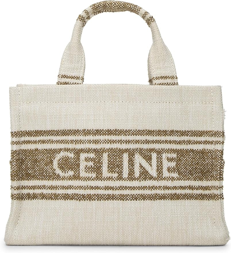 Amazon.com: Céline, Pre-Loved Beige Canvas Jacquard Cabas Thais Tote Small, Beige : Luxury Store... | Amazon (US)