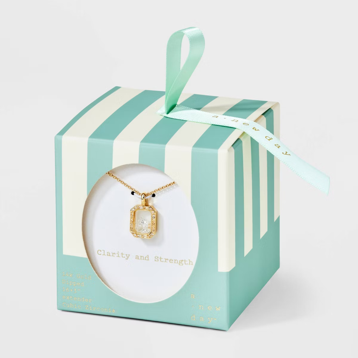 14K Gold Dipped Clear Shaker Pendant Necklace - A New Day™ Gold | Target