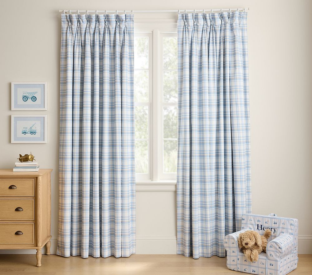 Bria Hammel Pinch Pleat Plaid Curtain | Pottery Barn Kids
