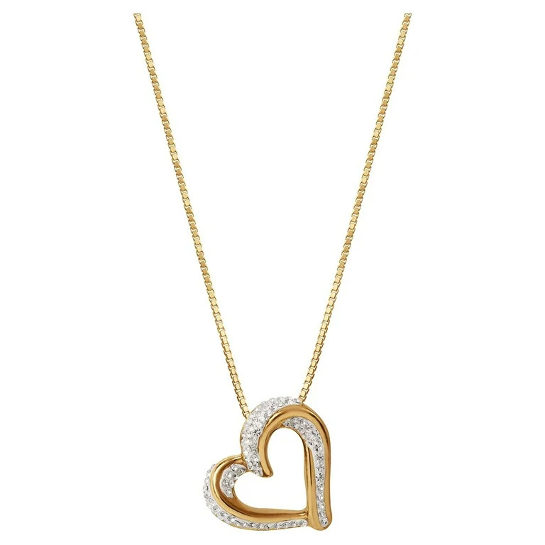 Brilliance Fine Women's Jewelry Slide Heart Pendant Necklace, 18" | Walmart (US)