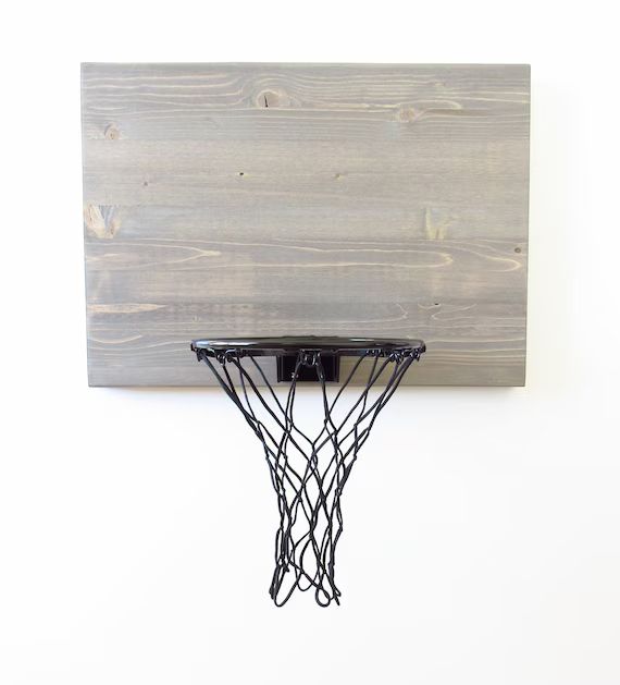 Wood Basketball Hoop, Rustic weathered Gray Basketball Hoop - Wall Mounted Basketball Hoop With B... | Etsy (US)