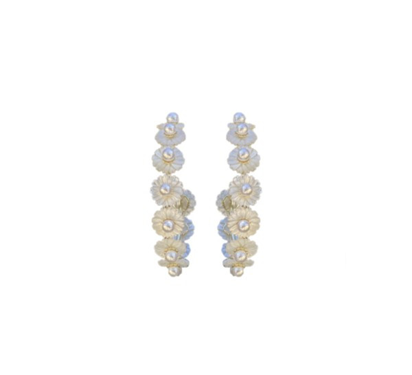 garden collection: mother of pearl wildflower hoops | Nicola Bathie Jewelry