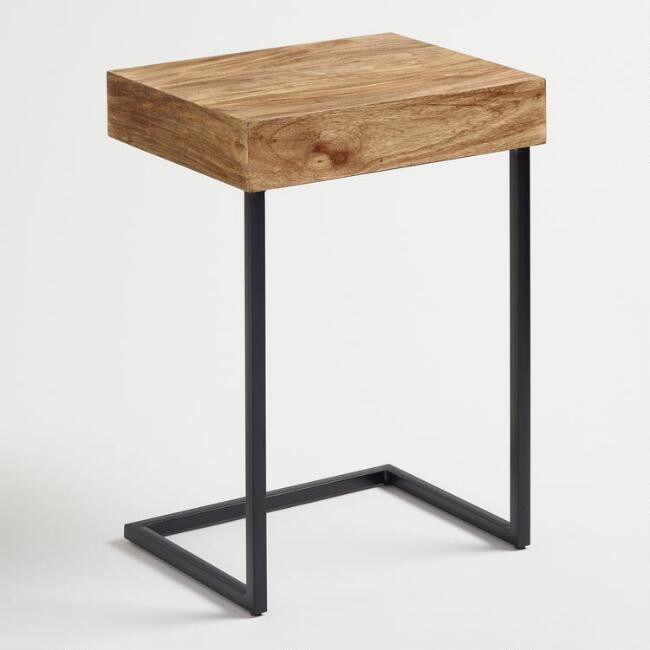 Wood Alec Laptop Table with Shelf | World Market