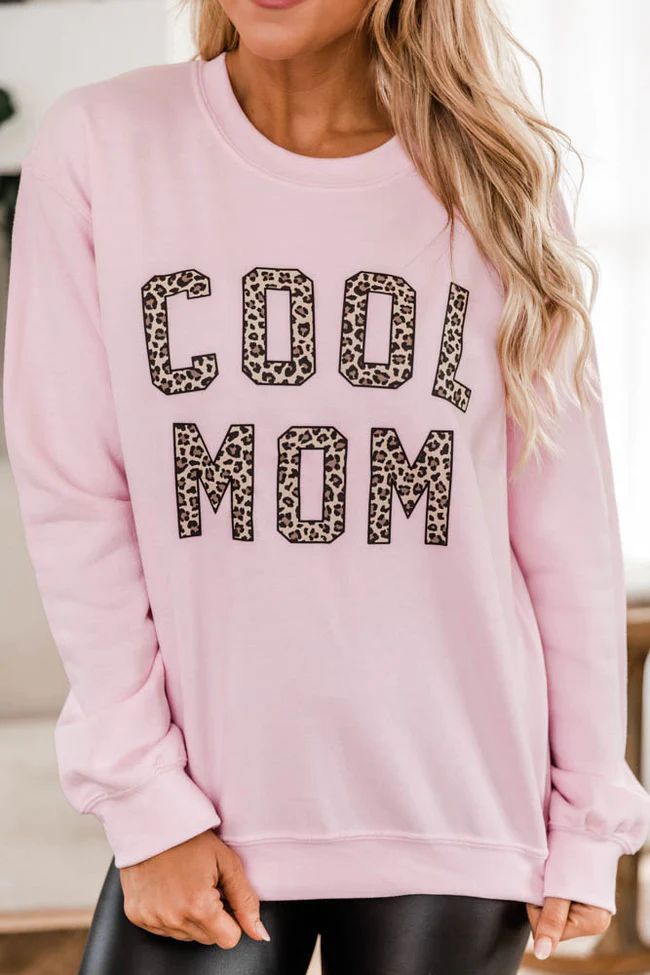 Cool Mom Animal Print Graphic Pink Sweatshirt | The Pink Lily Boutique