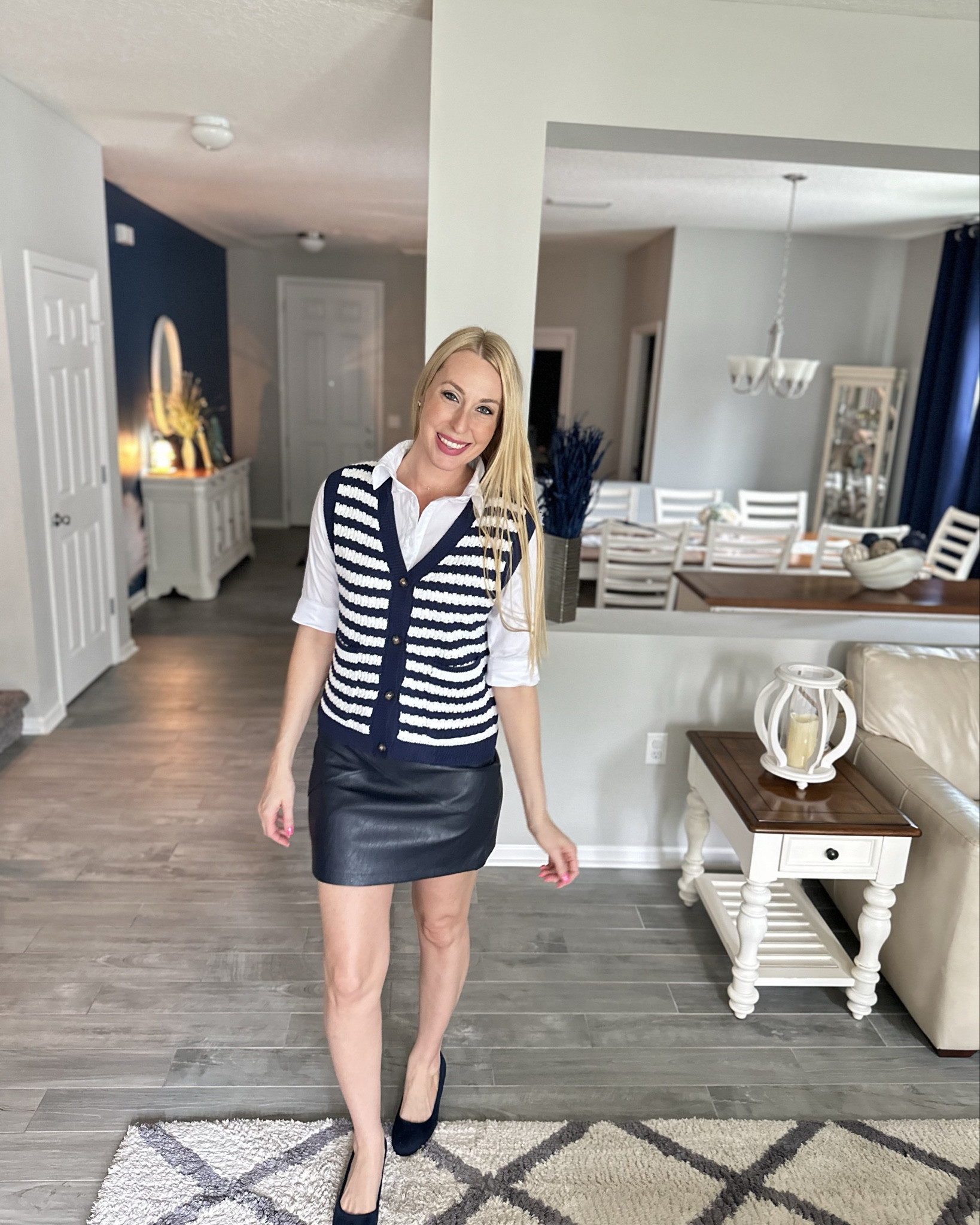 This sweater vest just screams teachers outfit but I love it 💙
🤍 wearing size small in all 
💙 vest is oversized and white button is slim fit 

#LTKFindsUnder50 #LTKWorkwear #LTKStyleTip